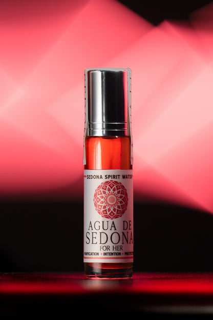 Agua de Sedona "For Her" oil roll on. The Spirit of Sedona in a Bottle. Eau de Parfum, handmade, artisan, all natural.  Rose, essential oils.